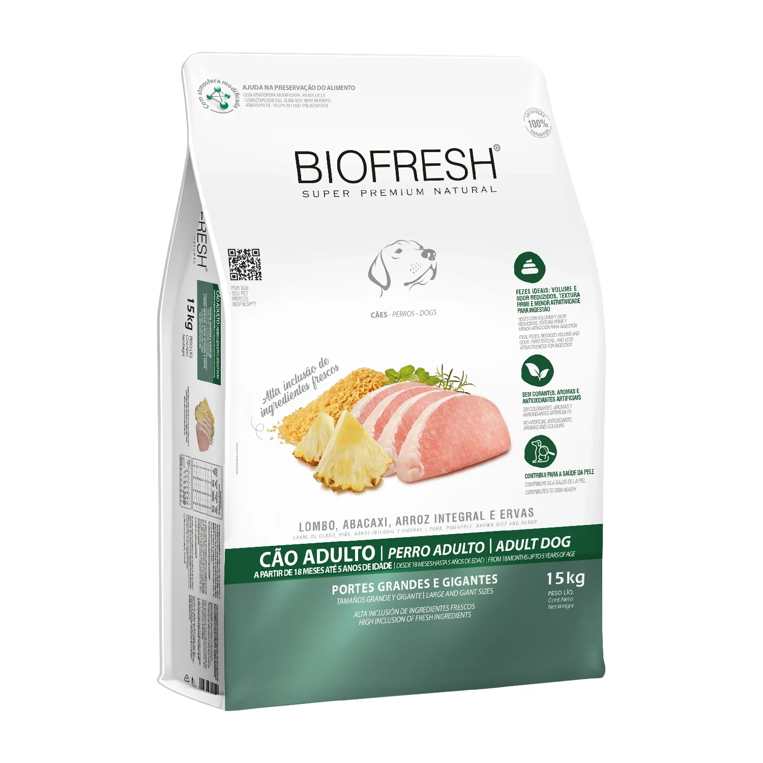 Ração Biofresh Cães Adultos Raças Grandes e Gigantes Lombo e Abacaxi